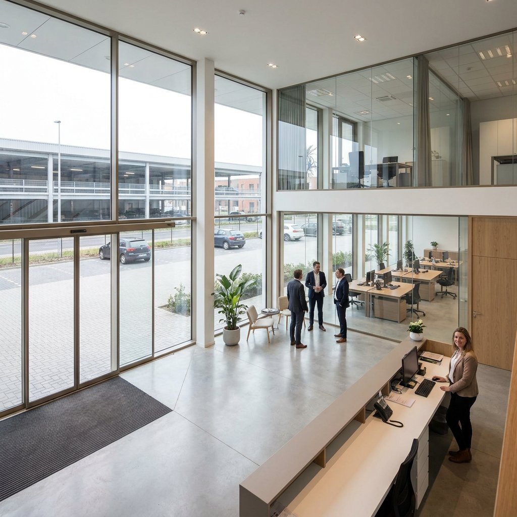 Showroom met kantoor op maat
